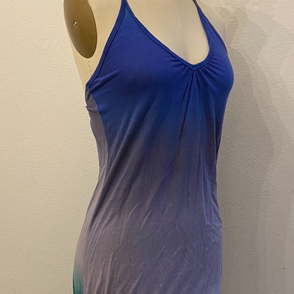 Ombre halter dress with tie back S